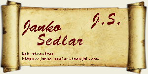 Janko Sedlar vizit kartica